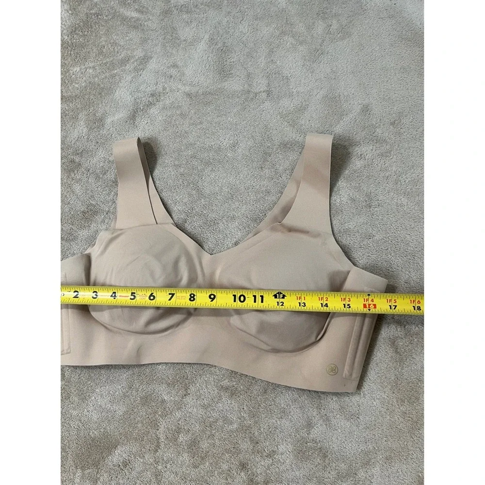 Honeylove Crossover Bra Women's XL Sand Beige Wireless Seamless Support LWBR0101